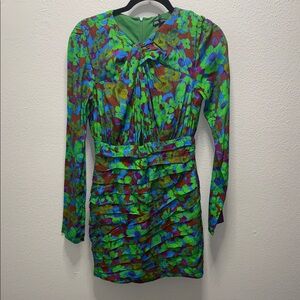 Zara Vibrant Floral Long Sleeve Dress